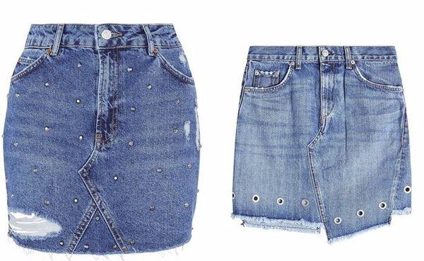 Мини-юбка из джинсовой ткани