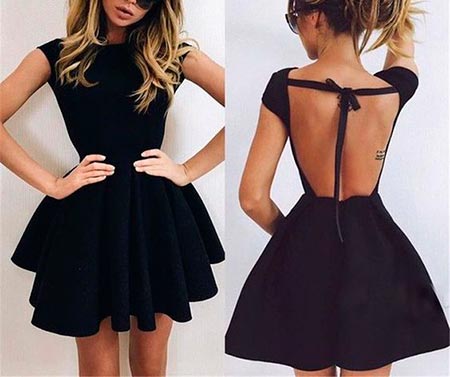чёрное клетчатое платье